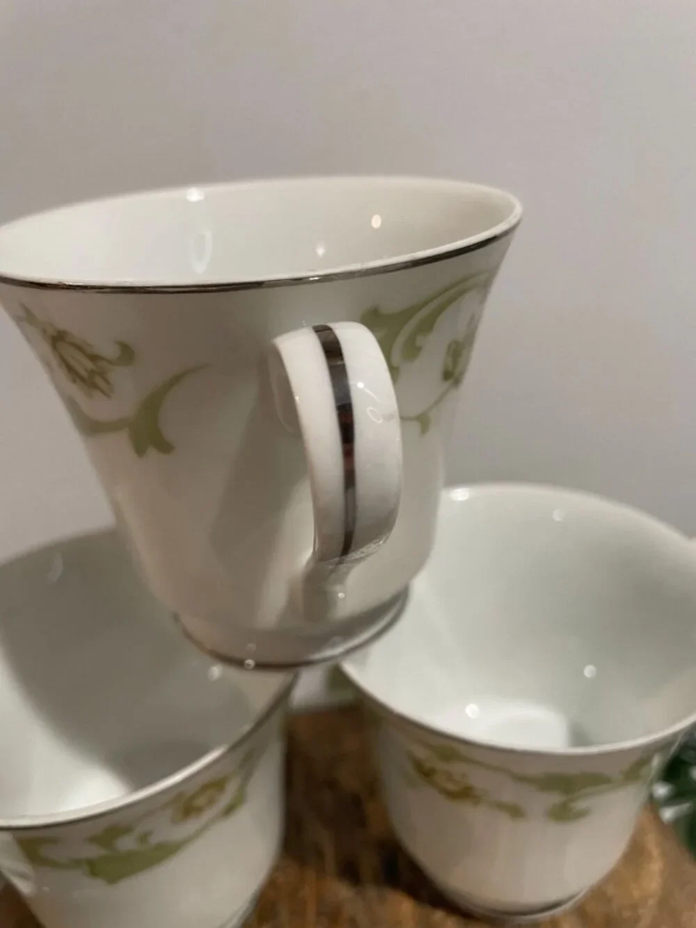 Mikasa Trousseau 9362 Fine China Creamer & 3 Coffee Cups Set Japan